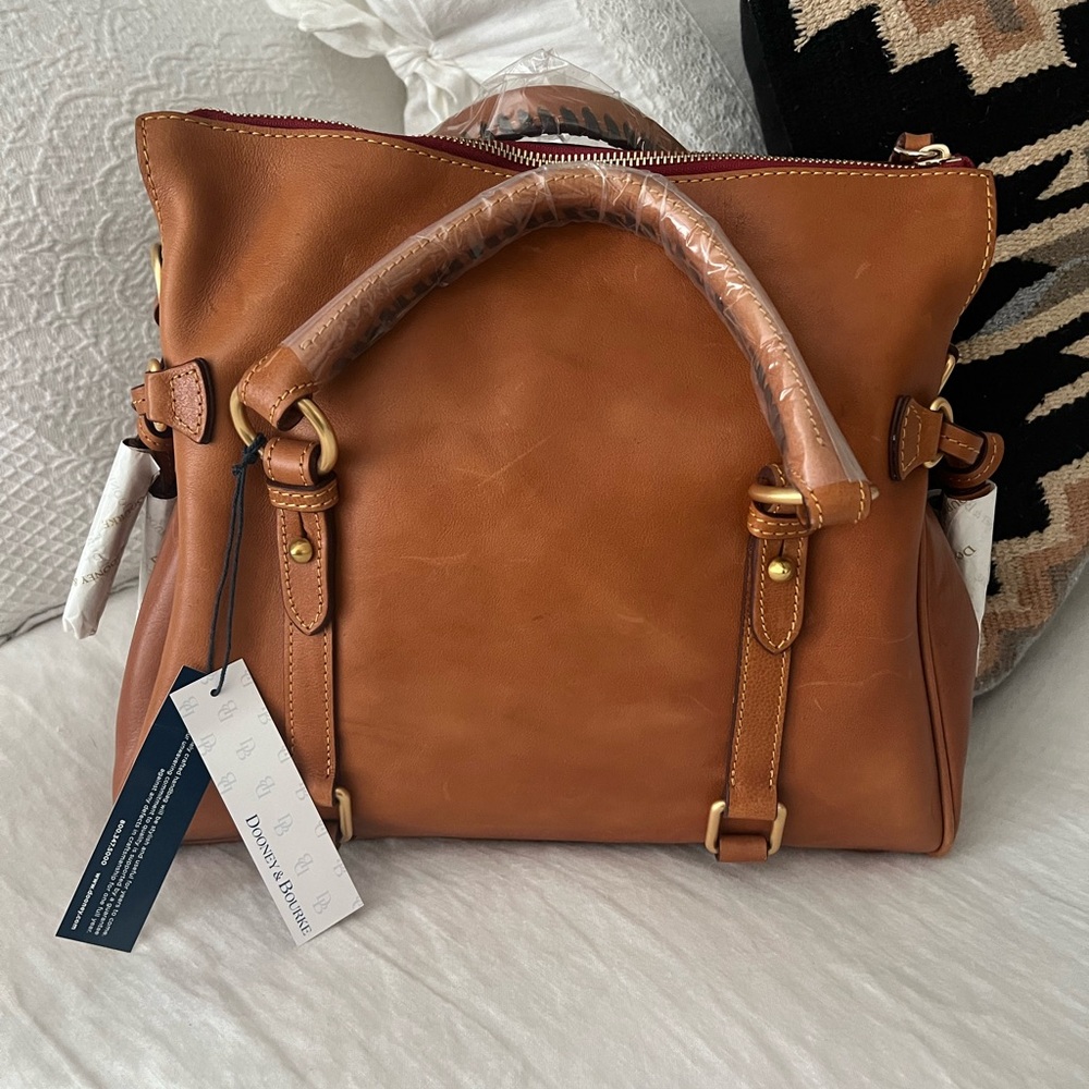 Dooney & Bourke Large Florentine Satchel Natural - Picture 5 of 13